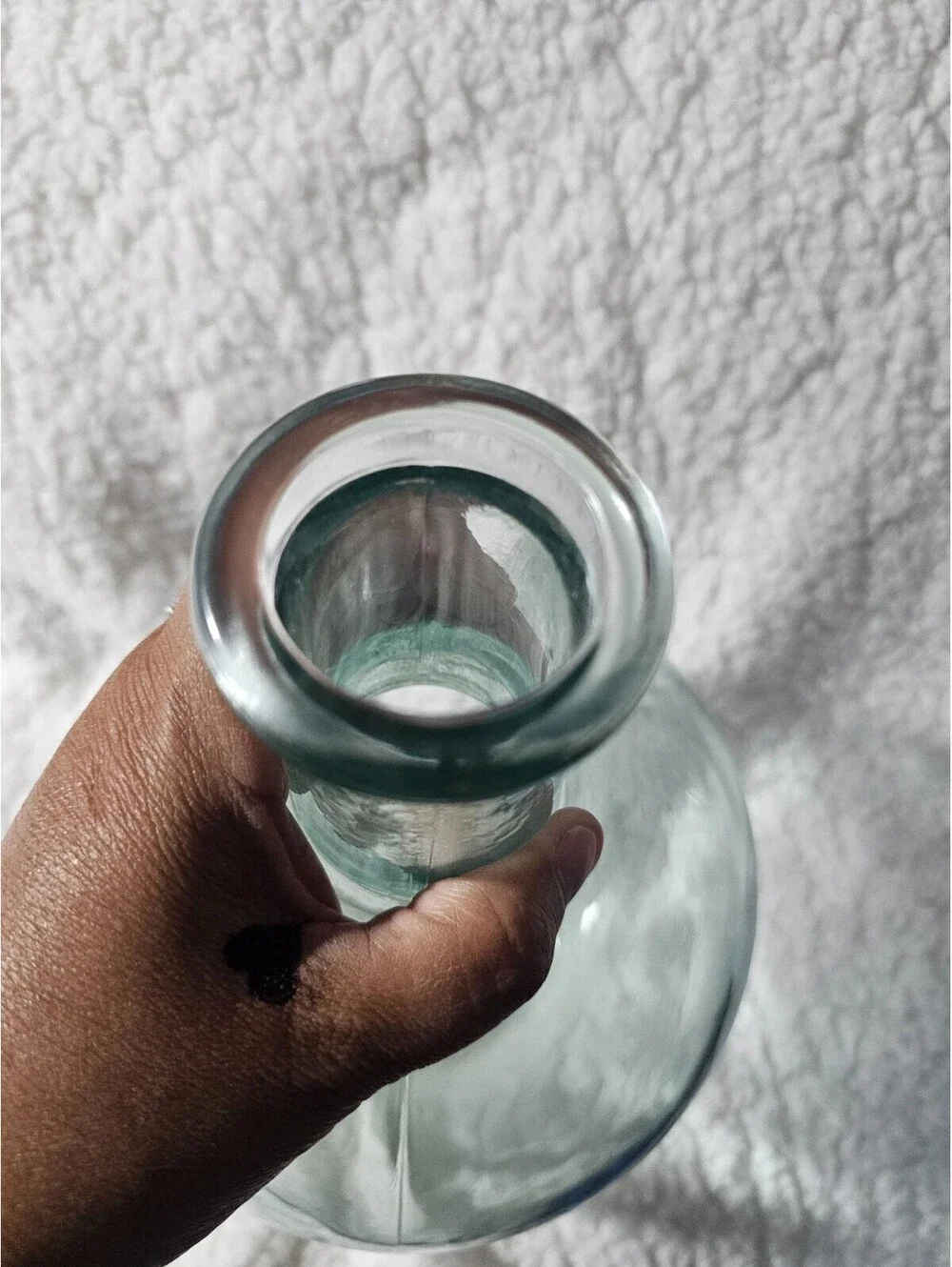 Glass Vase Clear Large Jug Cylinder Water Flowers Bubble Vase Round 12X7 Decor